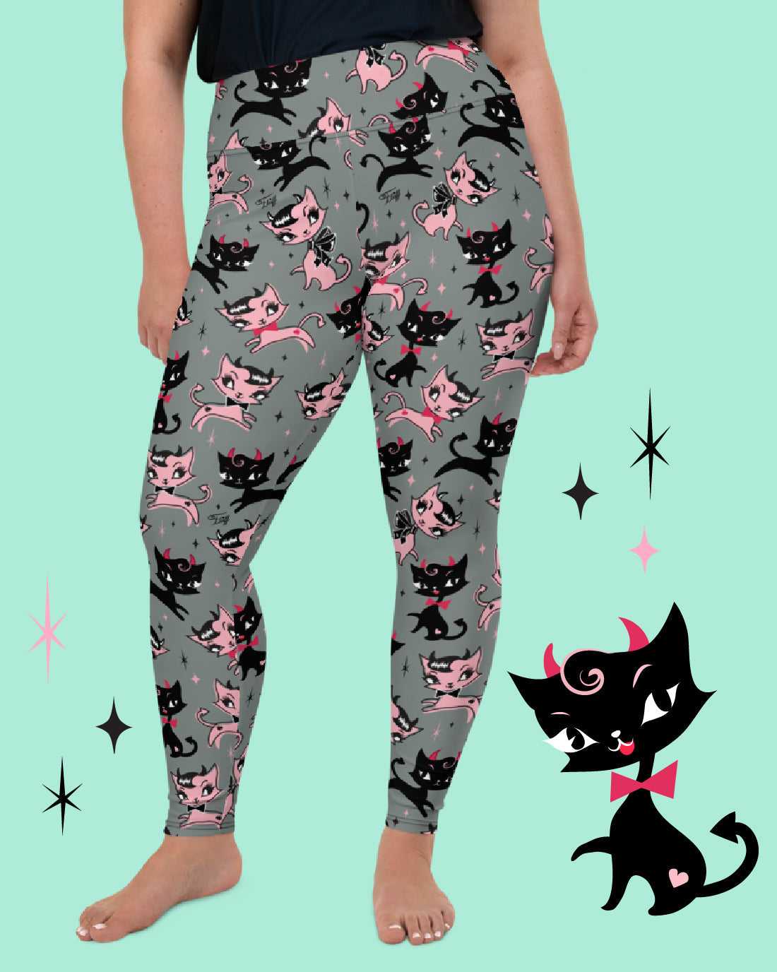 Leggings "Bad Kitty" Leggings by Miss Fluff x Lipstick & Chrome TC2 LCL-16C 24 $ Shop All Quirks! Stew's Incense