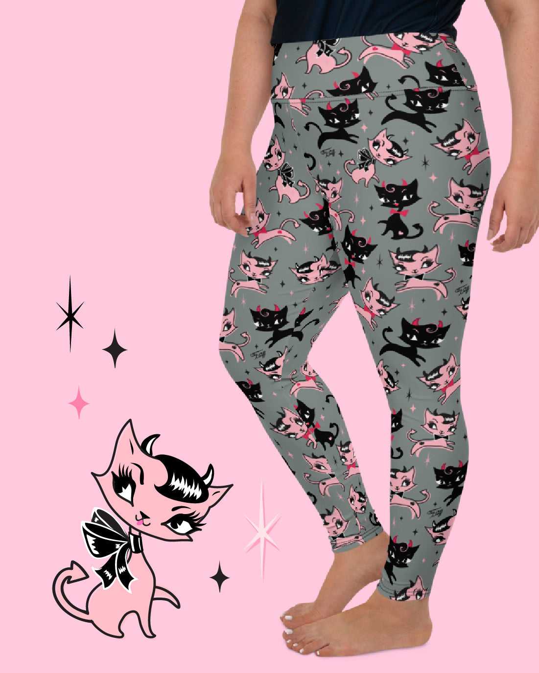 Leggings "Bad Kitty" Leggings by Miss Fluff x Lipstick & Chrome TC2 LCL-16C 24 $ Shop All Quirks! Stew's Incense