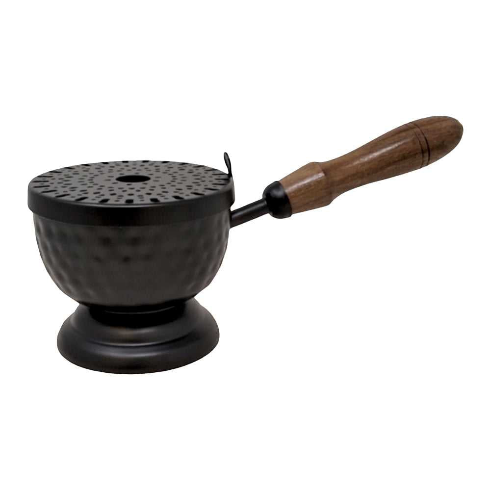 Incense Burner Iron Cauldron Burner with Lid & Wooden Handle 9" BR61 15 $ The Witches Sage LLC Stew's Incense