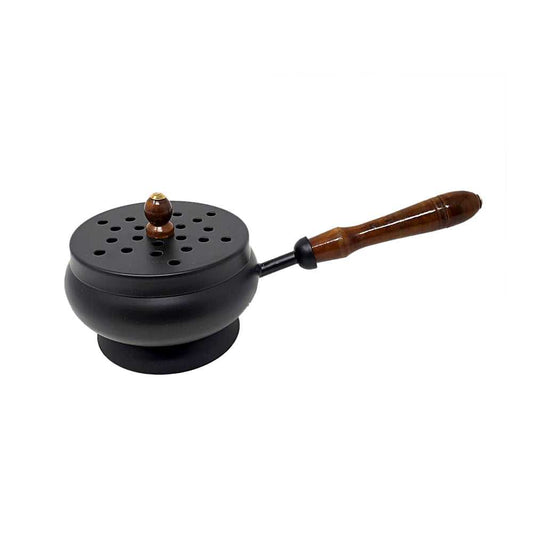 Incense Burner Iron Charcoal Burner with Lid & Wood Handle 9" BR67 15 $ Shop All The Witches Sage LLC Stew's Incense