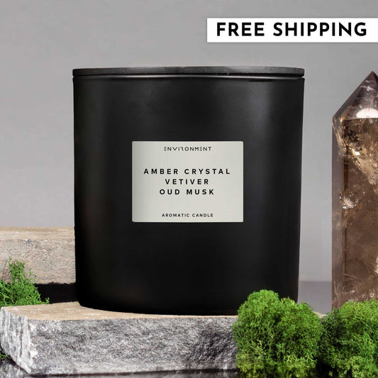 Environment - Candle 55oz Amber Crystal | Vetiver | Oud Musk Candle (Inspired by Baccarat Rouge 540®) EN-CAN55-MAISON 139 $ Candles Stone Candles Stew's Incense