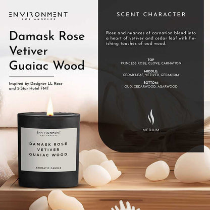 Environment - Candle (Hotel Aromatics) 8oz Damask Rose | Vetiver | Guaiac Wood Candle with Lid and Box (Inspired by Le Labo Rose 31® and Fairmont Hotel®) EN-CAN8-FAIRMONT 48 $ Candles Stone Candles Stew's Incense