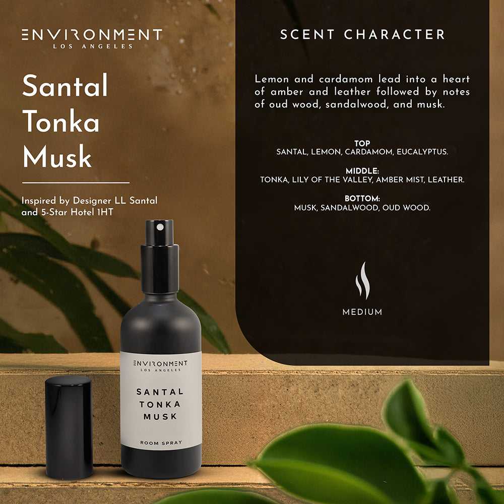 Environment - Room Spray (Hotel Aromatics) Santal | Tonka | Musk Room Spray (Inspired by Le Labo Santal® and 1 Hotel®) EN-RS-1HOTEL 38 $ Room Sprays Stone Candles Stew's Incense