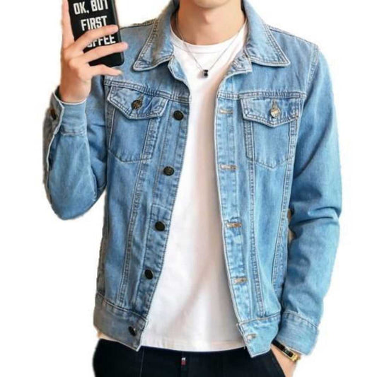 Denim Jackets Men Classic Dual Pocket Denim Jean Jacket OPMJ06301A-BLU-XS 69 $ Coats Onetify Stew's Incense