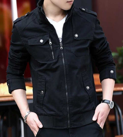 Men Jackets Mens Military Style Jacket with Faux Fur Lining OPMJ211216A1-AGRN-S 86 $ Coats Onetify Stew's Incense
