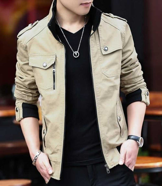 Men Jackets Mens Military Style Jacket with Faux Fur Lining OPMJ211216A1-AGRN-S 86 $ Coats Onetify Stew's Incense