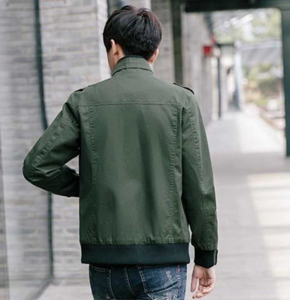 Men Jackets Mens Military Style Jacket with Faux Fur Lining OPMJ211216A1-AGRN-S 86 $ Coats Onetify Stew's Incense