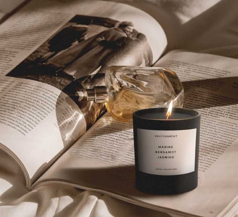 Environment - Candle (Hotel Aromatics) 8oz Marine | Bergamot | Jasmine Candle with Lid and Box (Inspired by The Ritz Carlton Hotel®) EN-CAN8-RITZCARL 48 $ Candles Stone Candles Stew's Incense
