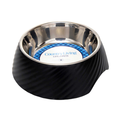 Bowl Country Living Set of 2 Round Twill Melamine Dog Bowls with Removable Stainless Steel Inserts – Black MLB001 24 $ Pet Lovers Store American Pet Supplies Stew's Incense