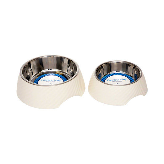 Bowl Country Living Set of 2 Round Twill Melamine Dog Bowls with Removable Stainless Steel Inserts – White Swan MLB002 24 $ Pet Lovers Store American Pet Supplies Stew's Incense