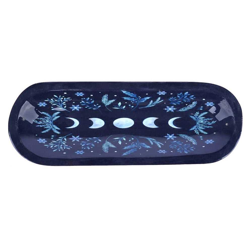 Incense Burner Moon Phases Boat Wooden Handmade Incense Holder WTIBC-11-PM 8 $ The Witches Sage LLC Stew's Incense