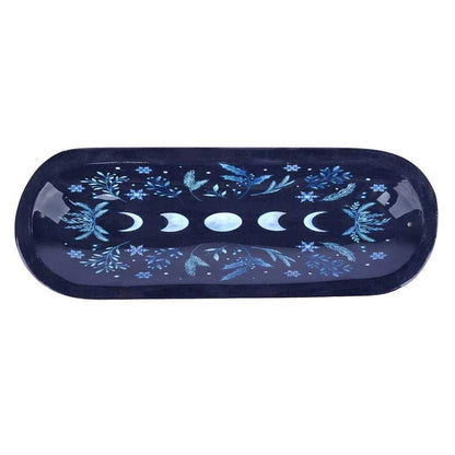 Incense Burner Moon Phases Boat Wooden Handmade Incense Holder WTIBC-11-PM 8 $ The Witches Sage LLC Stew's Incense