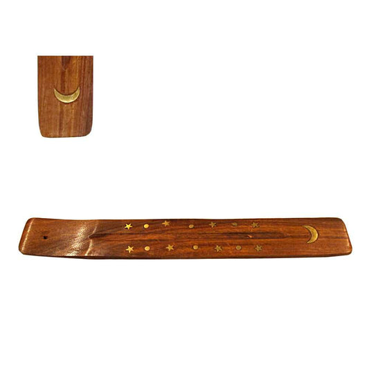 Incense Holder Moon Wood Incense Boat Burner ER3B (WBR15) 1 $ Shop All The Witches Sage LLC Stew's Incense