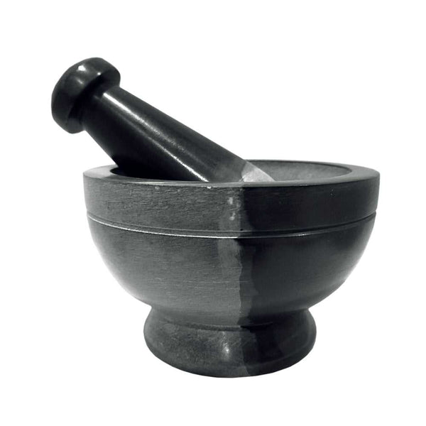 Mortar & Pestle Mortar & Pestle - Soapstone Gray & Black 2-Tone SBR518 15 $ Shop All The Witches Sage LLC Stew's Incense