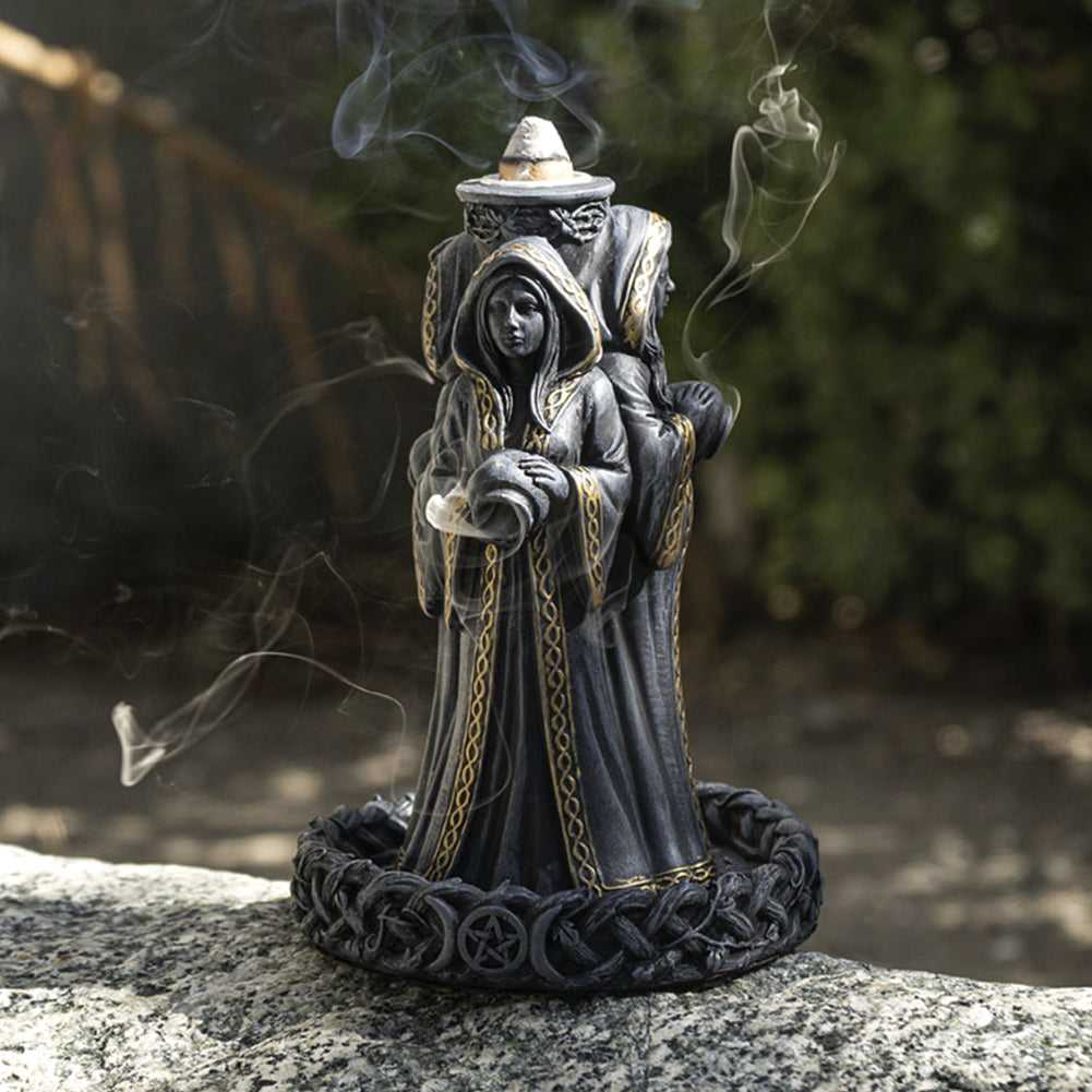 Incense Burner Mother, Maiden, Crone Backflow Incense Burner 14940 30 $ Shop All The Witches Sage LLC Stew's Incense