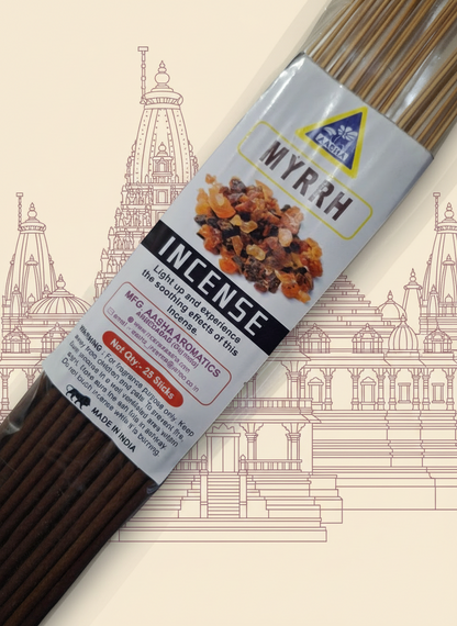 Aasha Myrrh Jumbo Incense Sticks-16 Inch-25 Sticks