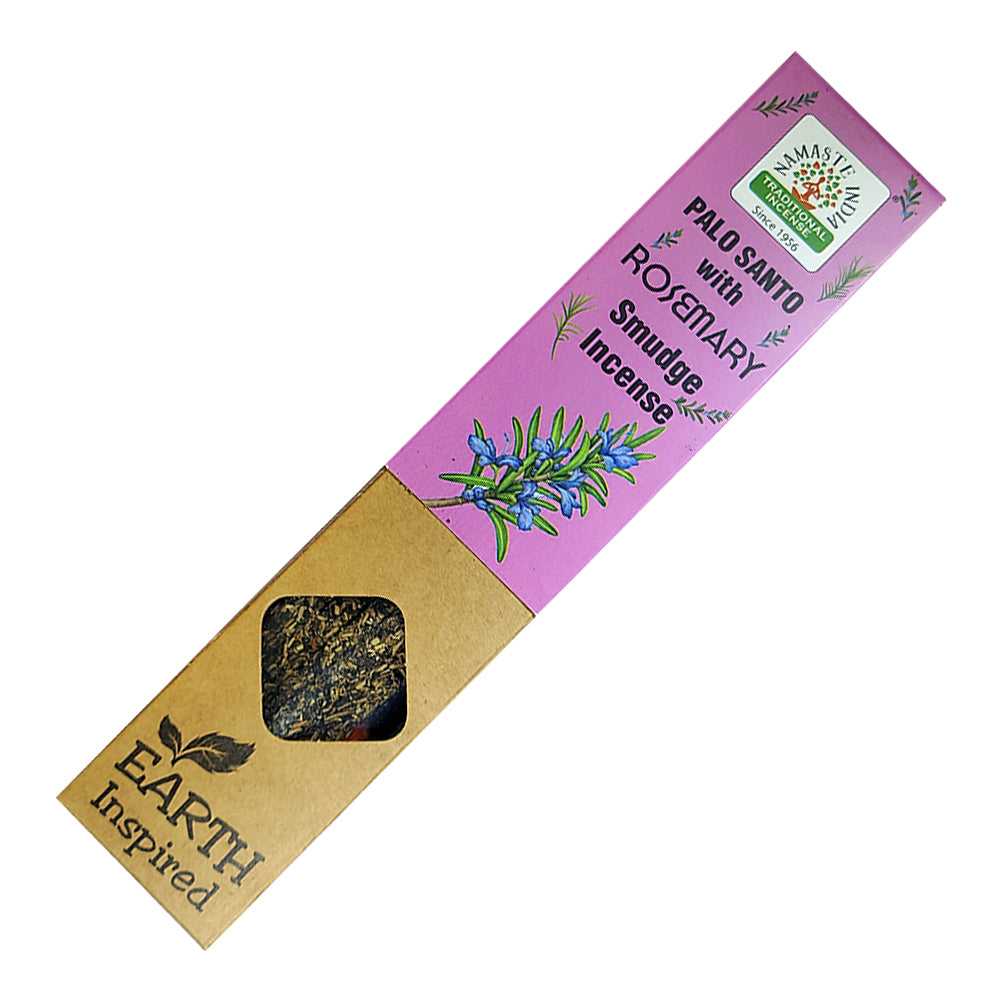 Incense Namaste India Earth Inspired Palo Santo with Rosemary Smudge Incense Sticks INI-PALO-ROSEMARY 1 $ Shop All The Witches Sage LLC Stew's Incense
