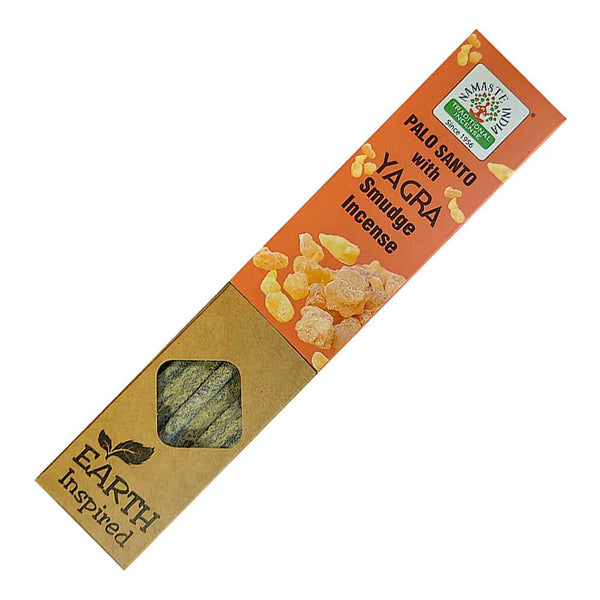 Incense Namaste India Earth Inspired Palo Santo with Yagra Smudge Incense Sticks INI-PALO-YAGRA 1 $ Shop All The Witches Sage LLC Stew's Incense