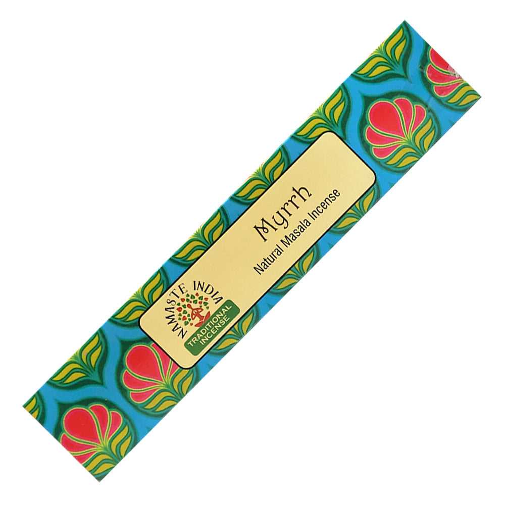Incense Namaste India Natural Masala Incense Sticks - Myrrh OR107 1 $ Shop All The Witches Sage LLC Stew's Incense