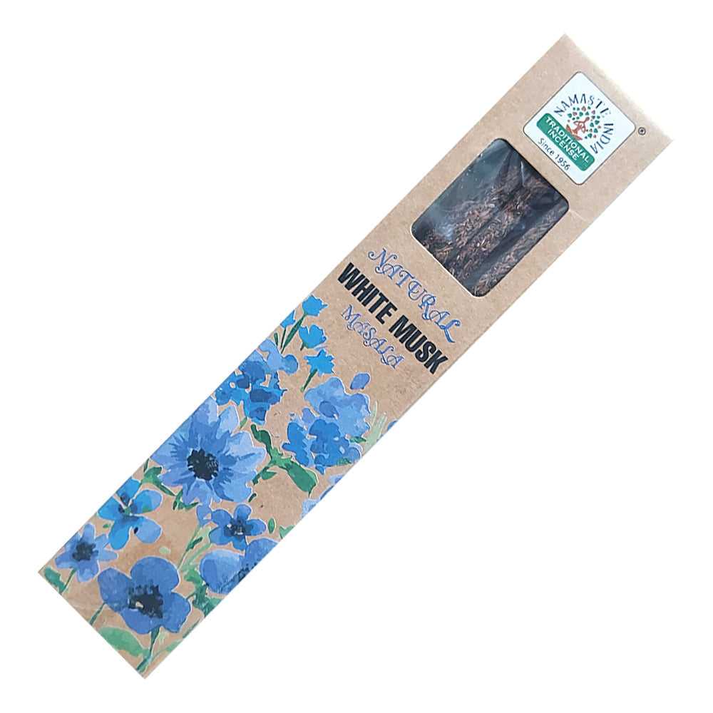 Incense Namaste India Natural Smudge Incense Sticks - White Musk INI-NAT-WHITEM 1 $ Shop All The Witches Sage LLC Stew's Incense