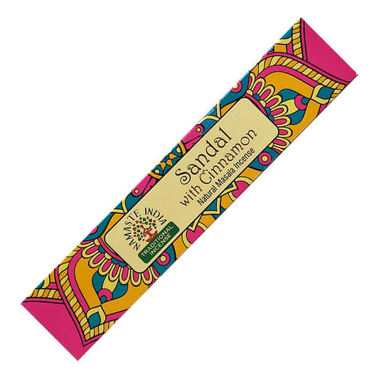 Incense Namaste India Natural Masala Incense Sticks - Sandal with Cinnamon OR112 1 $ Shop All The Witches Sage LLC Stew's Incense
