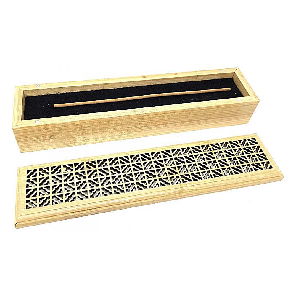 Incense Burner Natural Finish Wood Incense Box Burner - Large IMB-07 15 $ Shop All The Witches Sage LLC Stew's Incense