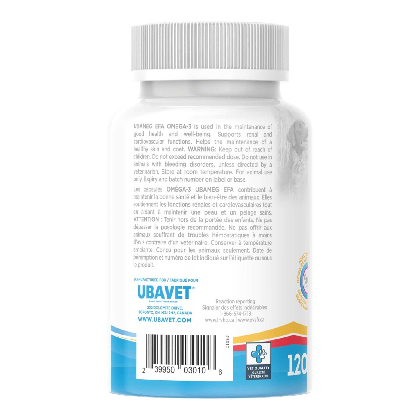Animal Health UBAVET Ubameg EFA 1000mg Omega-3 Fatty Acid Capsules for Dogs & Cats (120 caps) UVUS3010 41 $ Pet Lovers Store American Pet Supplies Stew's Incense