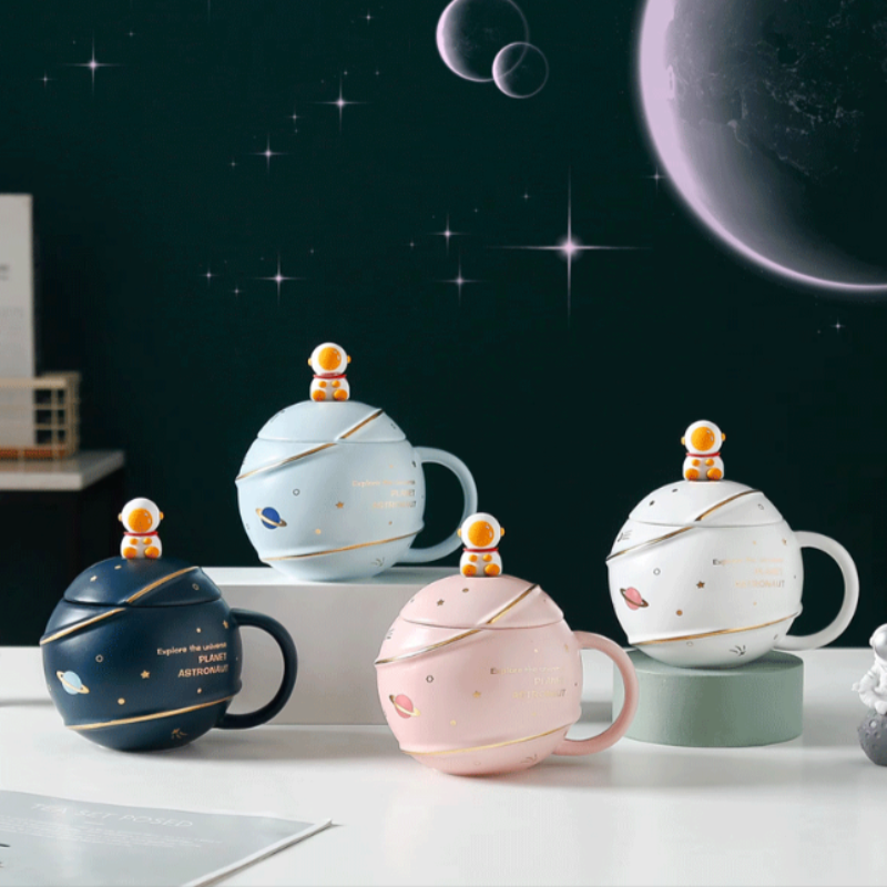 Mug 500ML Space Cartoon Coffee Mug with Lid ONFY060524CMC3-ASNT-PNK 46 $ Mugs Onetify Stew's Incense