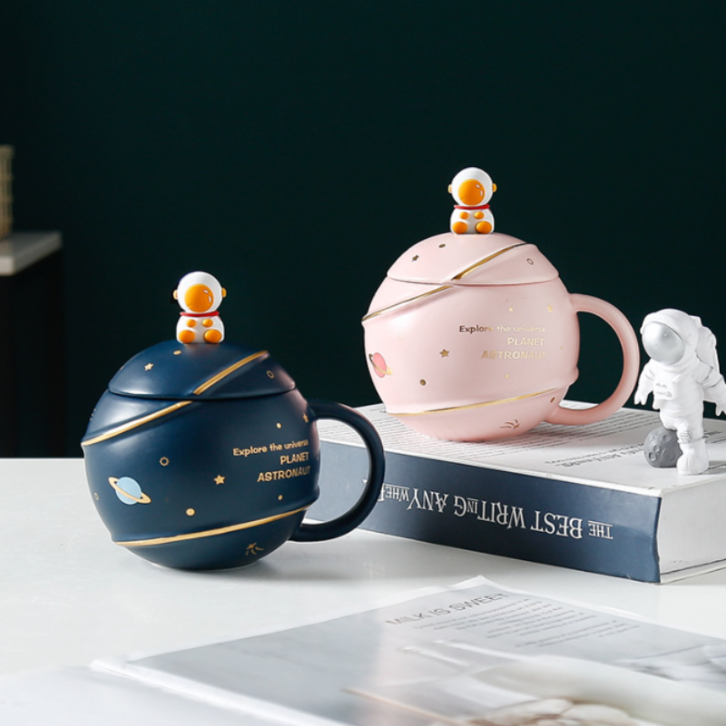 Mug 500ML Space Cartoon Coffee Mug with Lid ONFY060524CMC3-ASNT-PNK 46 $ Mugs Onetify Stew's Incense