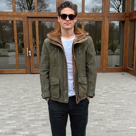 Men Coats Mens Hooded Winter Parka Coat with Inner Fleece ONFY12058932MHC-KHK-S 169 $ Coats Onetify Stew's Incense