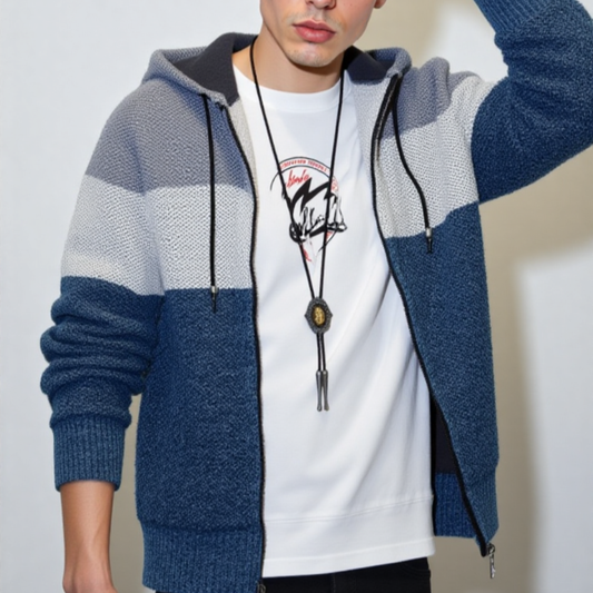 Men Jackets Mens Hooded Zipper Jacket Sweater Jacket ONFYMHJ051124A1-BLU-S 64 $ Coats Onetify Stew's Incense