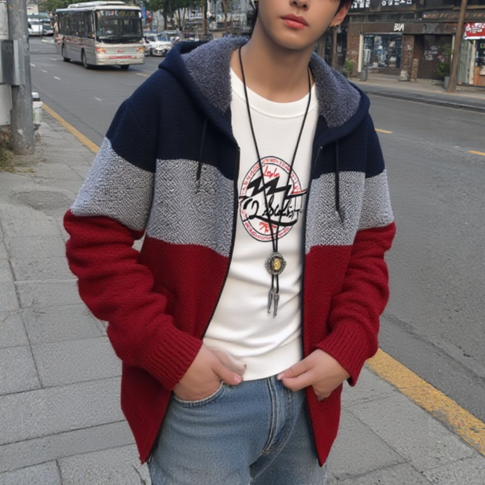 Men Jackets Mens Hooded Zipper Jacket Sweater Jacket ONFYMHJ051124A1-BLU-S 64 $ Coats Onetify Stew's Incense