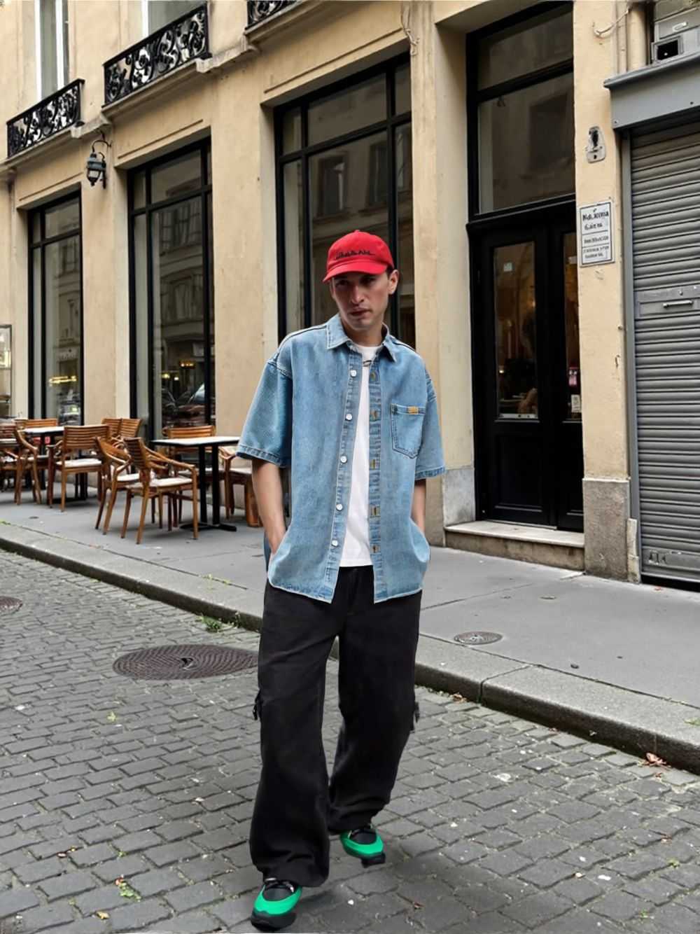 Men Shirts Men 's Over Size Washed Denim Short Sleeve Shirt ONFYMS250806D3E5-BLU-M 46 $ Coats Onetify Stew's Incense