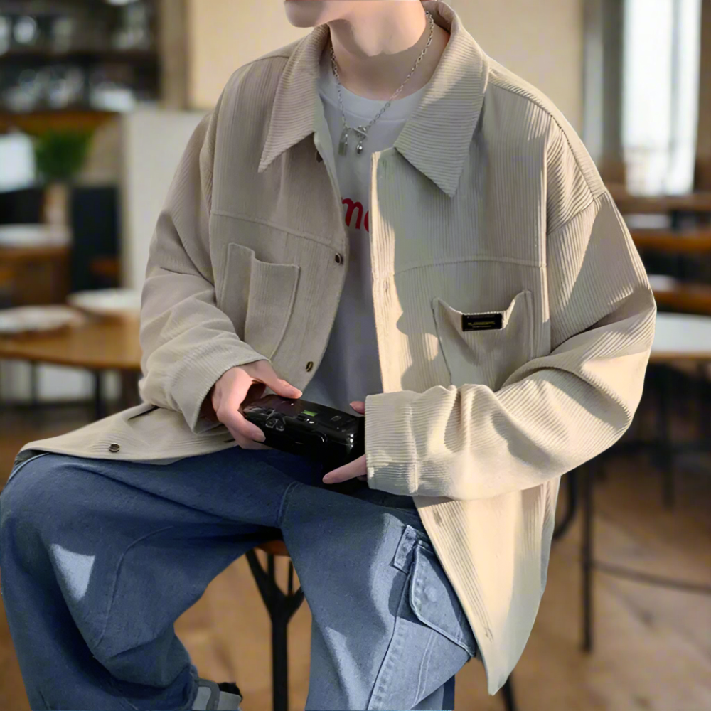 Men Jackets Mens Corduroy Shirt Jacket With Pockets ONFYMS250806F6G7-BGE-S 64 $ Shop All Onetify Stew's Incense