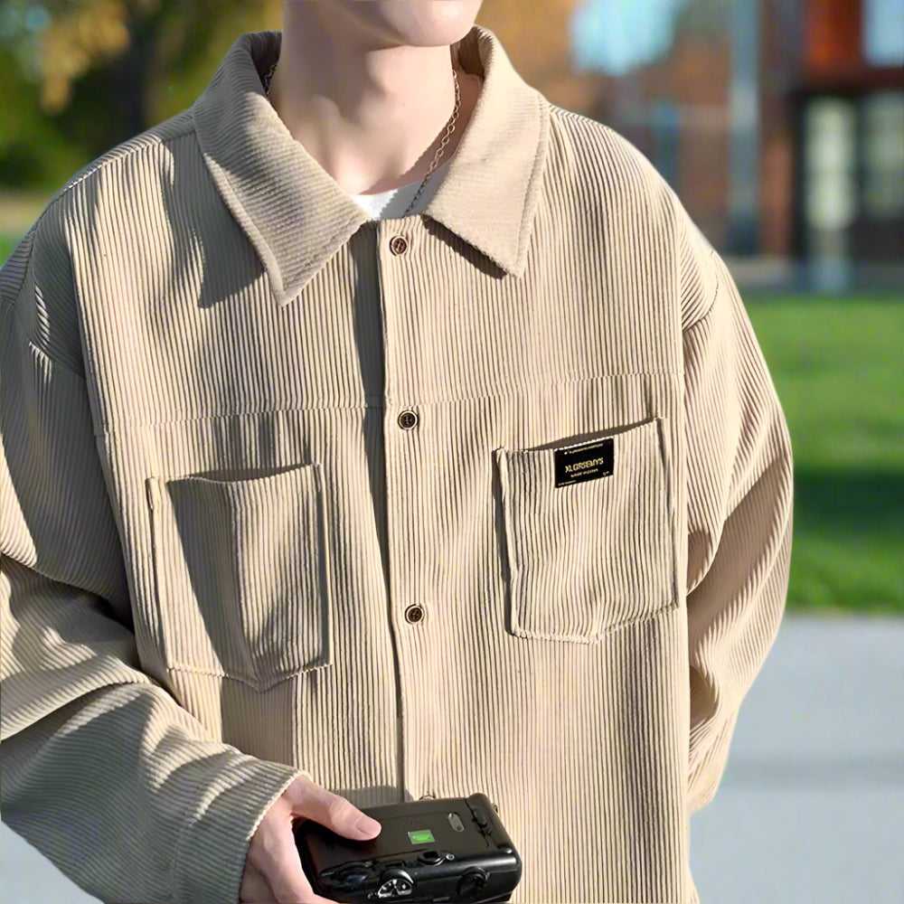 Men Jackets Mens Corduroy Shirt Jacket With Pockets ONFYMS250806F6G7-BGE-S 64 $ Shop All Onetify Stew's Incense