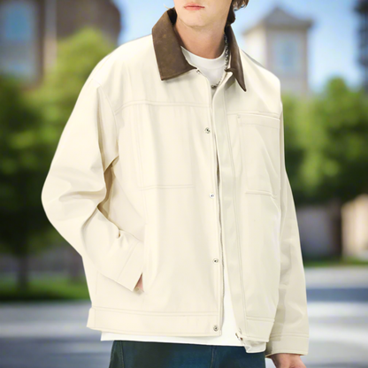Men Jackets Mens Lapel Collar Bomber Jacket With Pockets ONFYMS250806H8J9-KHK-S 86 $ Coats Onetify Stew's Incense
