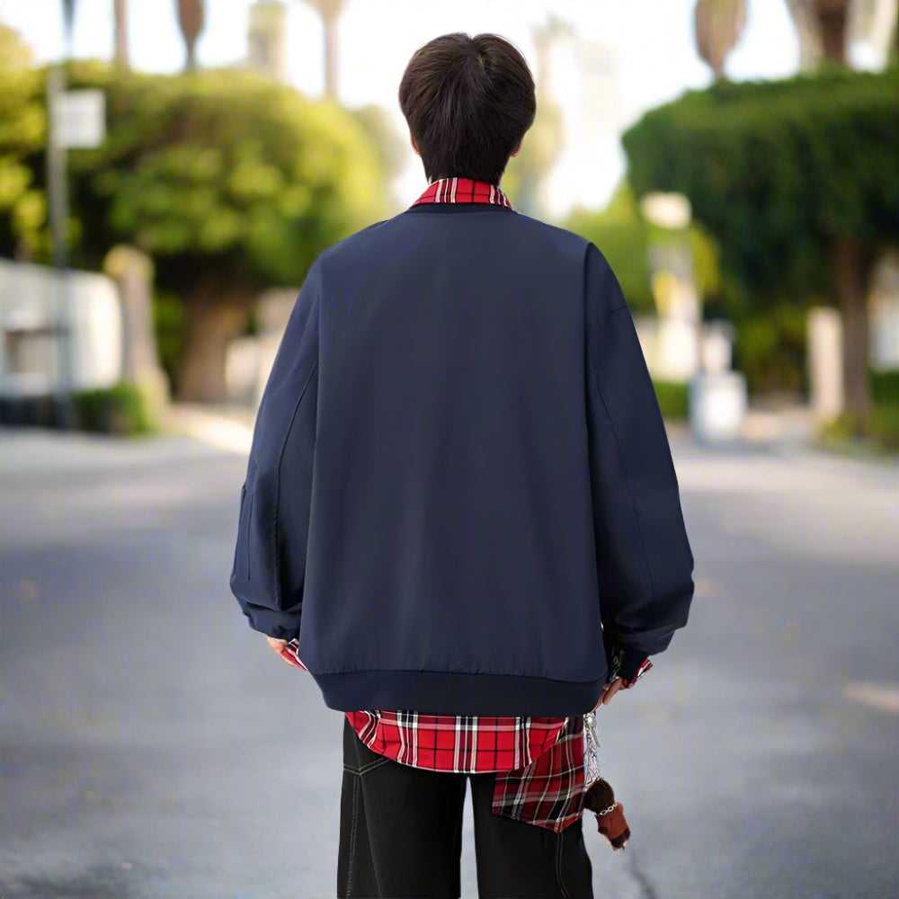 Men Jackets Mens Layered Look Jacket with Red Plaid Details ONFYMS250806M3N4-S 79 $ Coats Onetify Stew's Incense