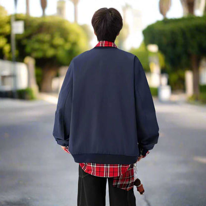 Men Jackets Mens Layered Look Jacket with Red Plaid Details ONFYMS250806M3N4-S 79 $ Coats Onetify Stew's Incense
