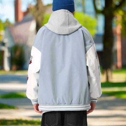 Men Jackets Mens Oversize Two Tone Embroidery Patch Baseball Jacket ONFYMS250806P5Q6-NVY-S 86 $ Coats Onetify Stew's Incense