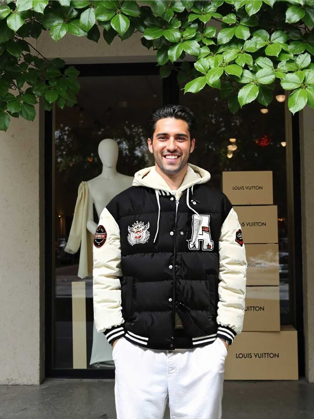 Men Jackets Mens layered Look Hooded baseball Jacket ONFYMS250806R7S8-RED-S 99 $ Coats Onetify Stew's Incense