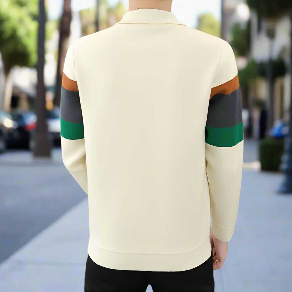 Men Sweaters and Cardigans Mens Color Stripped Cardigan ONFYMS250808C7D6-ORG-XS 69 $ Coats Onetify Stew's Incense
