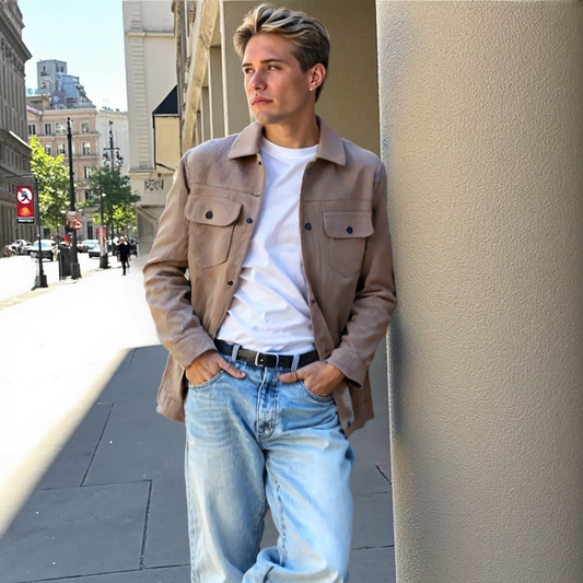 Men Jackets Mens Corduroy Jacket With Short Inner Faux Fur Lining ONFYMS250808E5F4-KHK-XS 119 $ Shop All Onetify Stew's Incense