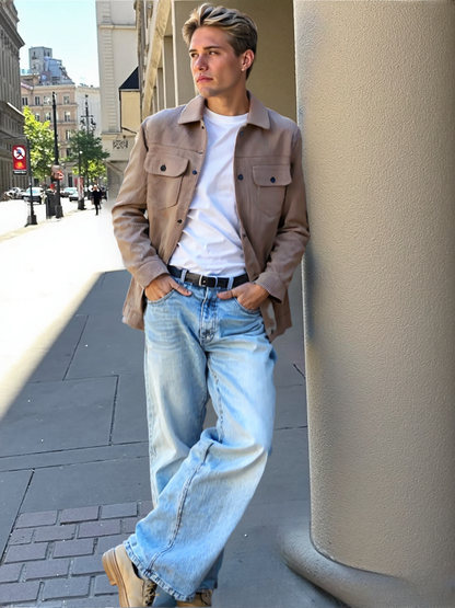 Men Jackets Mens Corduroy Jacket With Short Inner Faux Fur Lining ONFYMS250808E5F4-KHK-XS 119 $ Shop All Onetify Stew's Incense