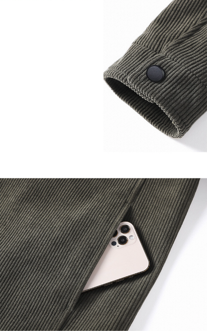 Men Jackets Mens Corduroy Jacket With Short Inner Faux Fur Lining ONFYMS250808E5F4-KHK-XS 119 $ Shop All Onetify Stew's Incense