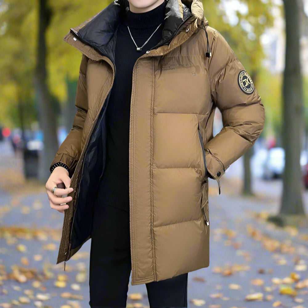 Men Coats Mens Hooded Zipper Puffy Jacket With Pockets ONFYMS250808L3M4-BRN-S 136 $ Onetify Stew's Incense