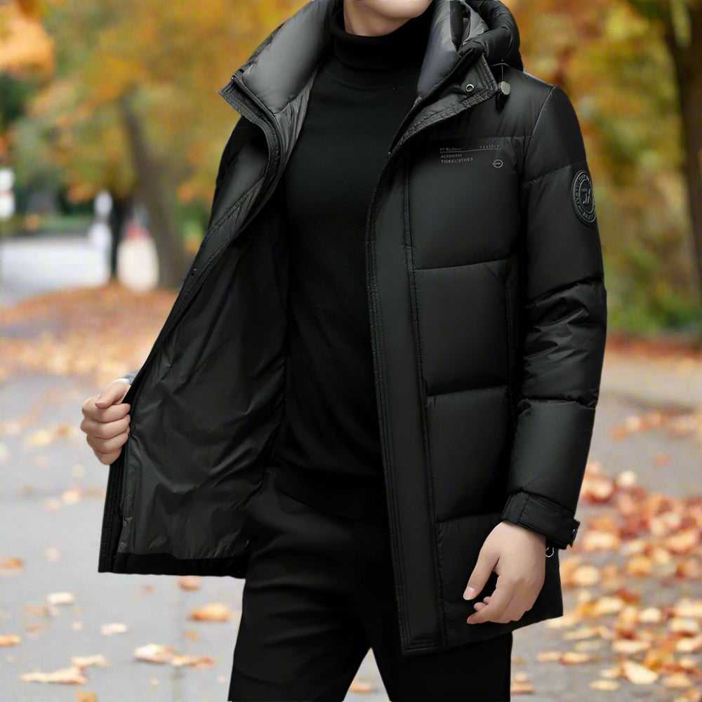 Men Coats Mens Hooded Zipper Puffy Jacket With Pockets ONFYMS250808L3M4-BRN-S 136 $ Onetify Stew's Incense