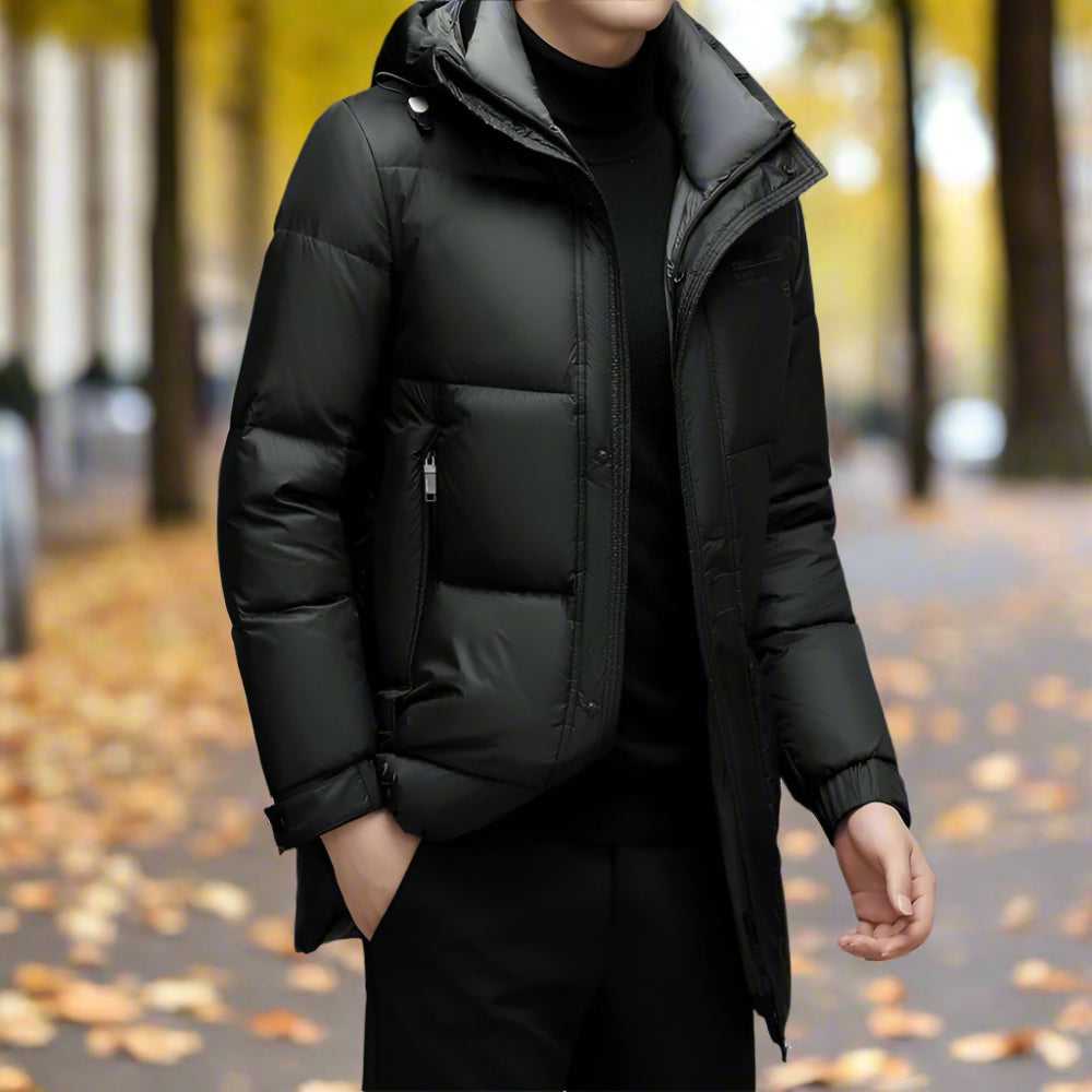 Men Coats Mens Hooded Zipper Puffy Jacket With Pockets ONFYMS250808L3M4-BRN-S 136 $ Onetify Stew's Incense