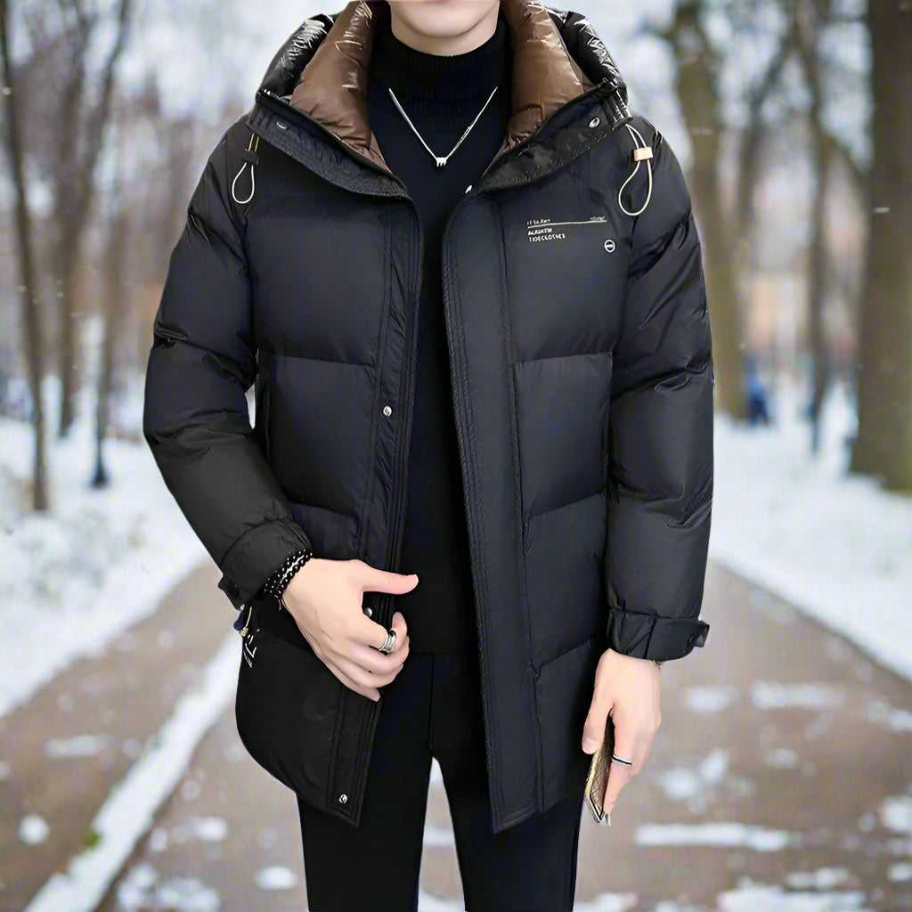 Men Coats Mens Hooded Zipper Puffy Jacket With Pockets ONFYMS250808L3M4-BRN-S 136 $ Onetify Stew's Incense