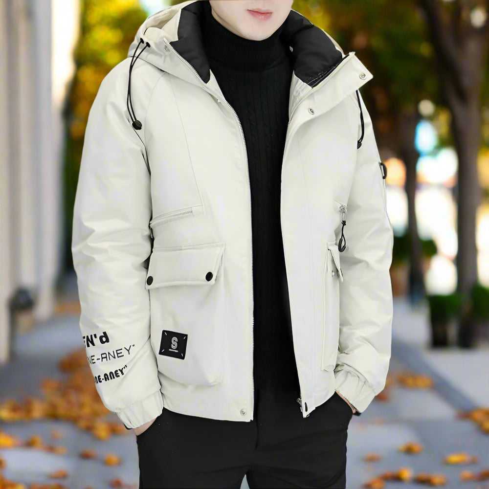 Men Jackets Mens High Collar Zipper Hooded Jacket ONFYMS250809A9B8-BRN-S 119 $ Shop All Onetify Stew's Incense