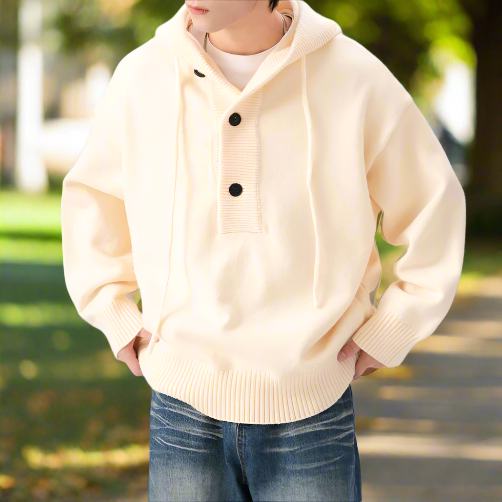 Men Sweaters and Cardigans Mens Hooded Pull Over Sweater ONFYMS250901J1K2-RED-M 79 $ Coats Onetify Stew's Incense